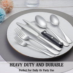 24 Pcs Silverware Set with Steak Knives Service for 4,Stainless Steel Flatware Set,Mirror Polished Cutlery Utensil Set,Home Kitchen Eating Tableware Set,Include Fork Knife Spoon Set,Dishwasher Safe