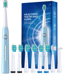 TEETHEORY Electric Toothbrush for Adults with 8 𝐁𝐫𝐮𝐬𝐡 𝐇𝐞𝐚𝐝𝐬, Sonic Electric Toothbrush with 40000 VPM Deep Clean 5 Modes, Rechargeable Toothbrushes Fast Charge 4 Hours Last 30 Days