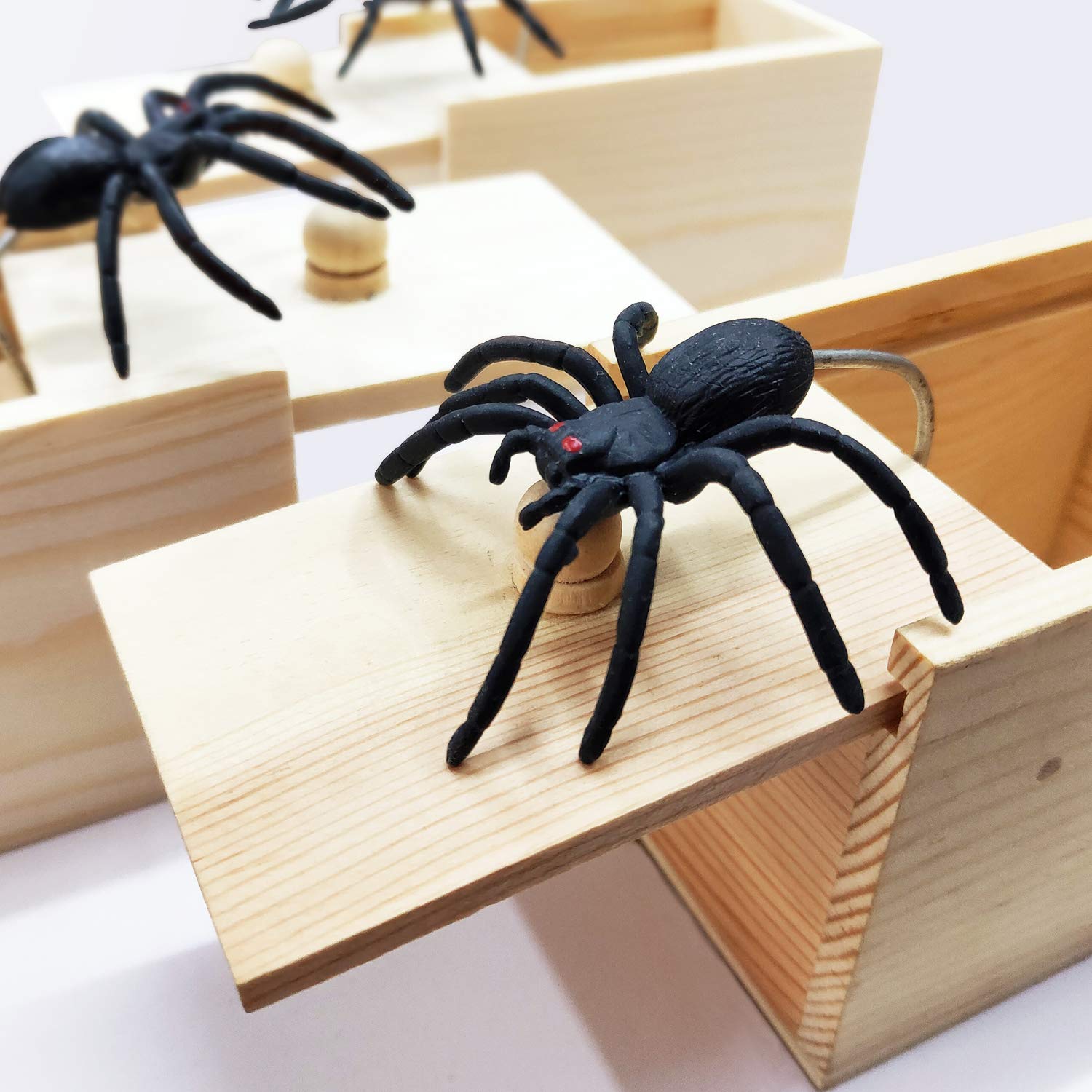 PARNIXS Wooden Spider Prank Box - Handcrafted Money Surprise Box for Adults and Kids [Upgraded Version]