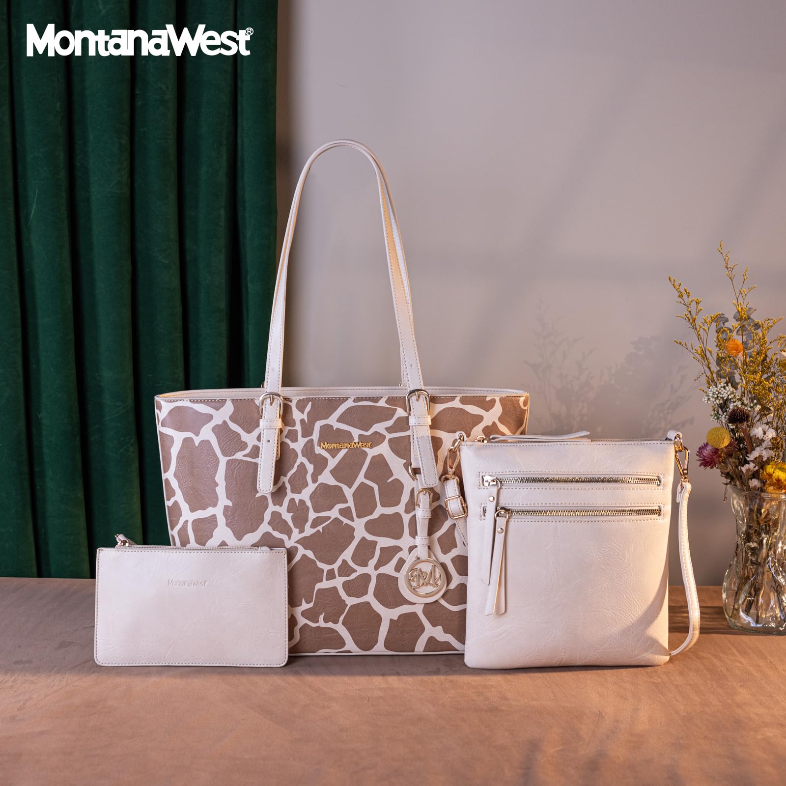 Montana West bags for women 3pcs women's shoulder handbags purse sets for women Leopard Print gifts western satchel bags carteras para mujer leather tote designer handbags MWC3-G055GFF