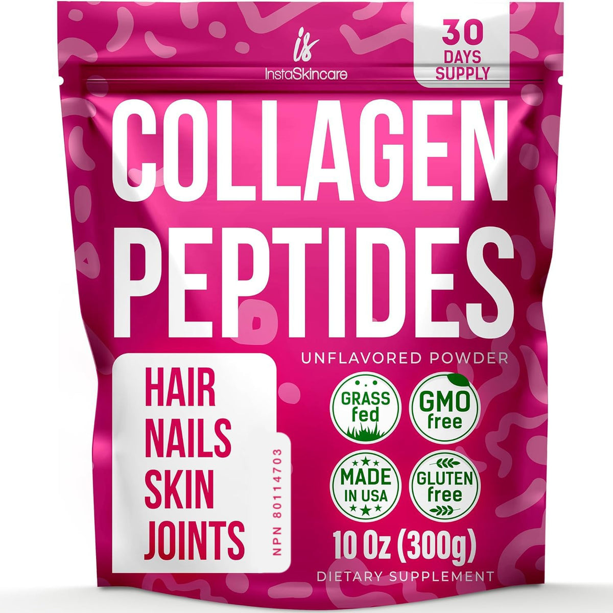 Collagen Peptides Powder for Women Hydrolyzed Collagen Protein Types I and III Non-GMO Grass-Fed Gluten-Free Kosher and Pareve Unflavored Easy to Mix Drink Healthy Hair Skin Joints Nails 10 Oz