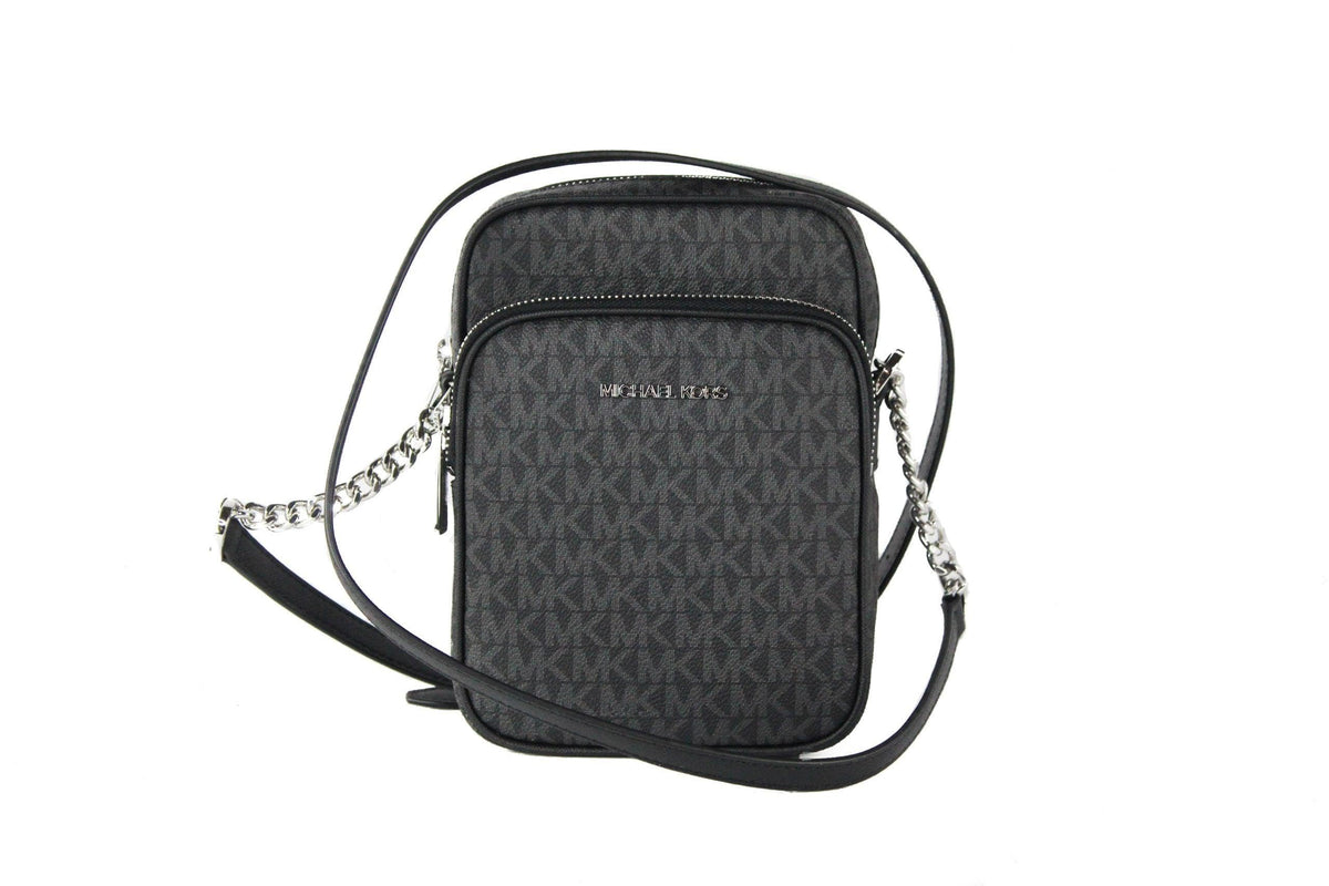 MICHAEL KORS Jet Set Travel Medium Logo Crossbody Bag (black)