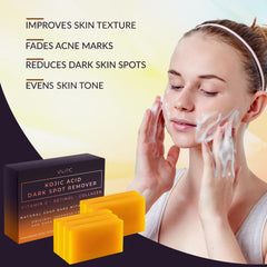 VALITIC Kojic Acid Dark Spot Remover Soap Bars with Vitamin C, Retinol, Collagen, Turmeric - Original Japanese Complex Infused with Hyaluronic Acid, Vitamin E, Shea Butter, Castile Olive Oil - 5 Pack