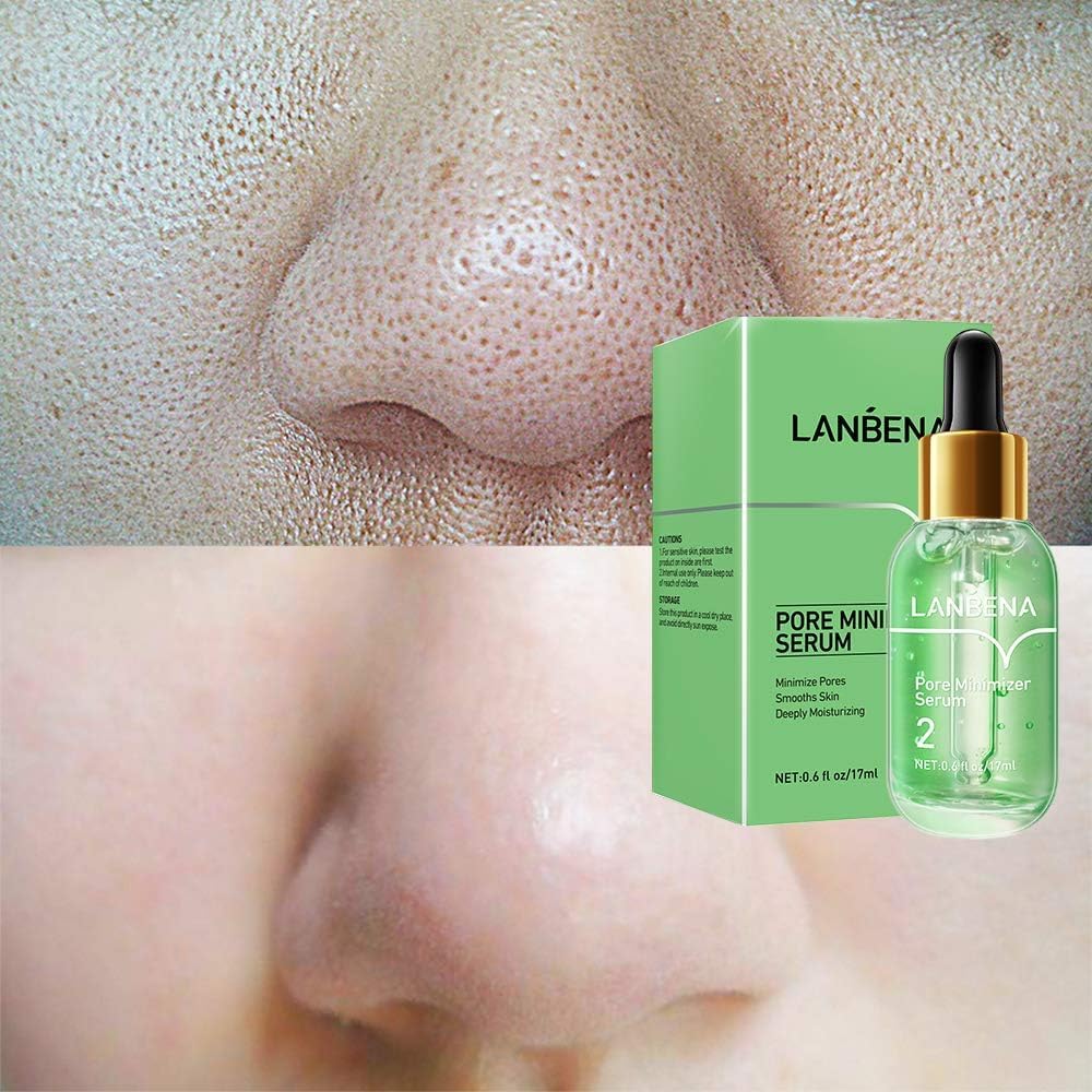 LANBENA Pore Minimizer Serum, Pores Shrinking Serum for Face, Oil Control Firming, Tightening Pores, Vegan Moisture after Blackhead Remover, Centella Asiatica, Hamamelis Virginiana, 0.6 fl.oz