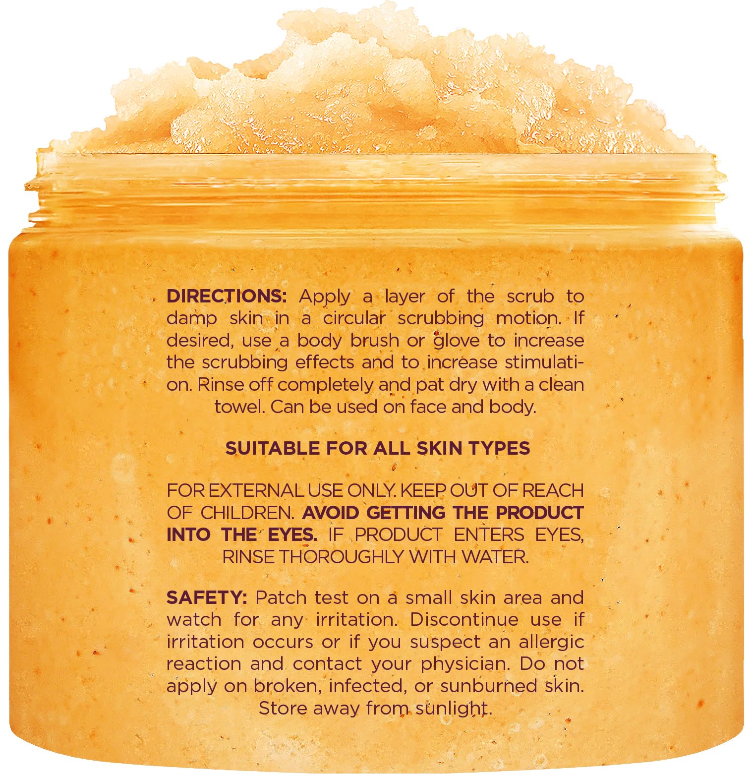 Brooklyn Botany Peach Bellini Honey Sugar Scrub for Body 20 oz – Deeply Hydrating and Gently Exfoliating Body Scrub for Women and Men – Moisturizing and Nourishing the Skin