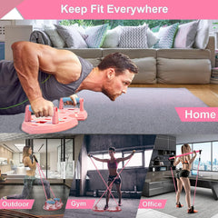 LALAHIGH Home Workout Equipment for Women, Multifunction Push Up Board, Portable Home Gym System with Resistance Bands,Ab Roller Wheel, and 20 Gym Accessories, Professional Strength Training Exercise