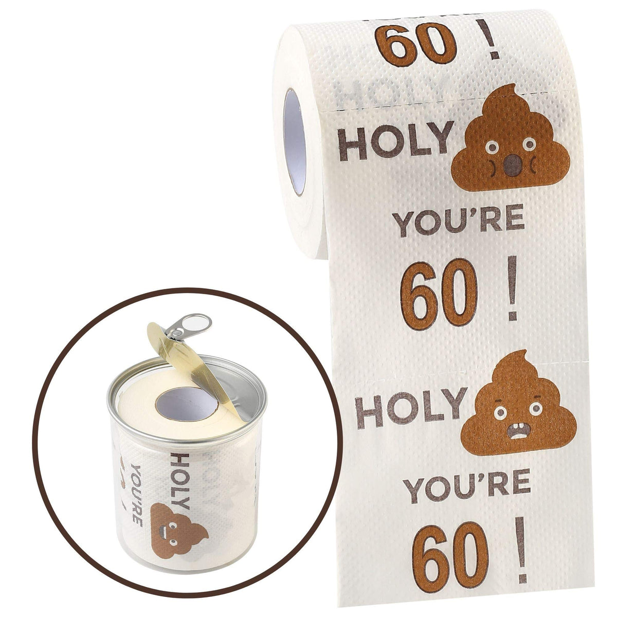 Happy 60th Birthday Gifts for Women and Men - 3-Ply Funny Toilet Paper Roll, Birthday Decorations for Him, Her, Novelty, Gag Funny Gift