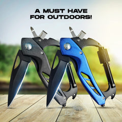 Outdoor Carabiner Multitool with Knife & Glass Breaker (2-Pack)