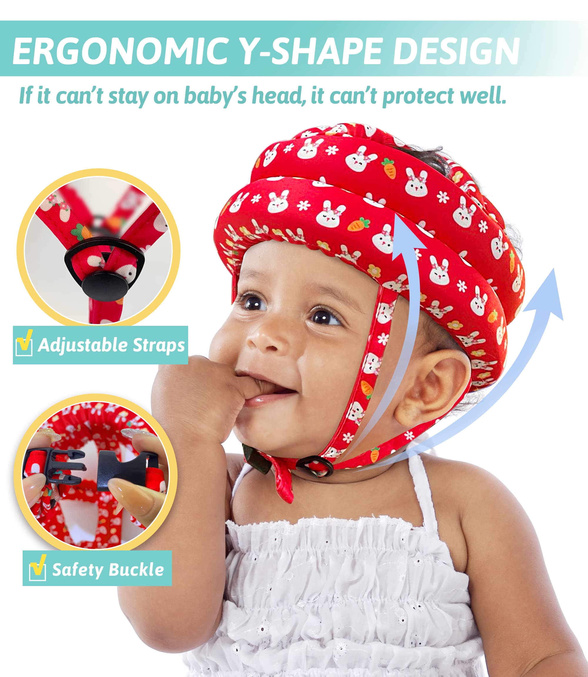 Baby Helmet for Crawling Walking Baby Head Protector - 1-2 Years Old, 6-12 Months