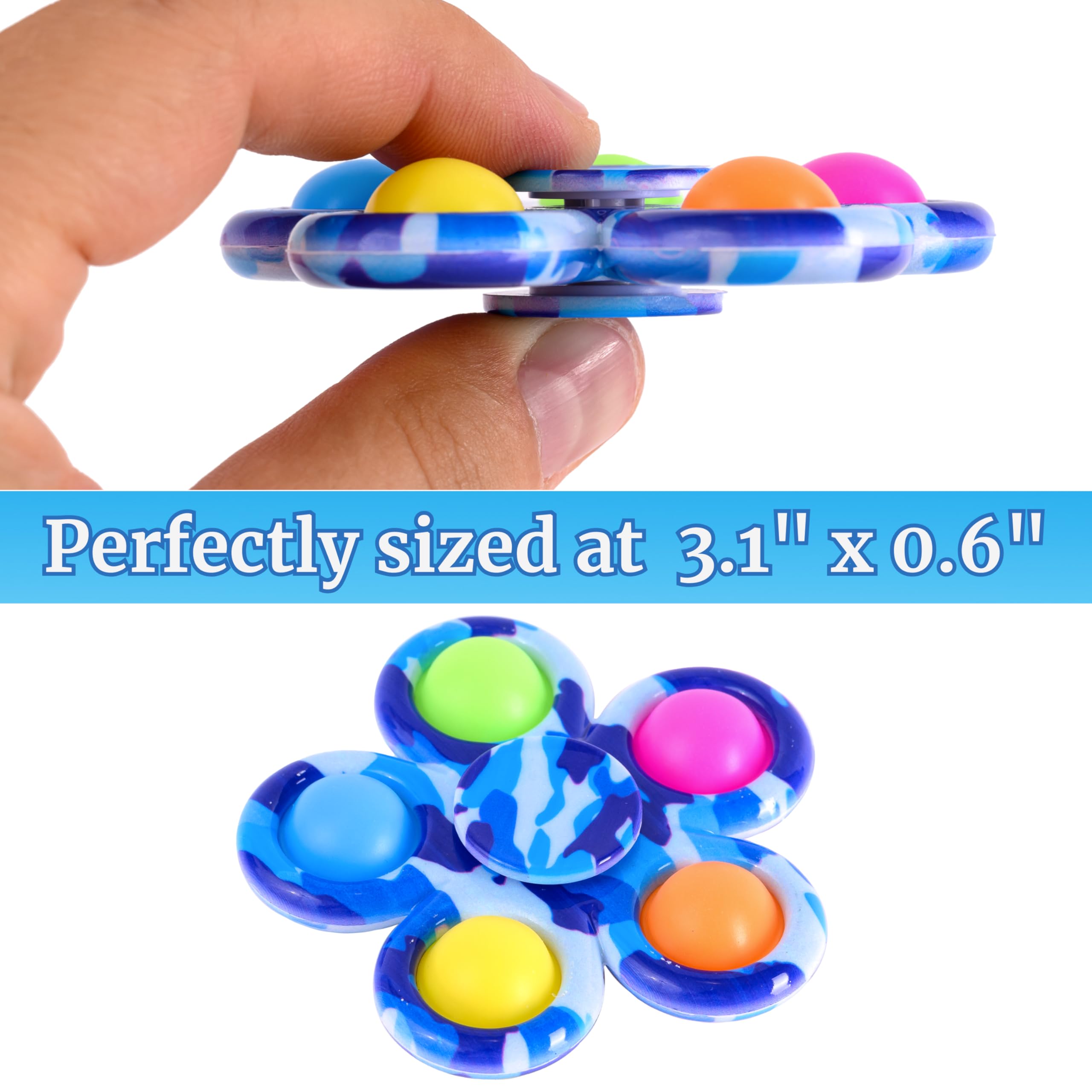 Nutty Toys Fidget Spinner Dimple Popper Sensory Toy - Top Stress & Anxiety Relief Gifts 2024, Unique Kids & Adults Easter Basket Stuffers Idea, Best Teenage Girl, Teen Boy, Toddler & Tween Present