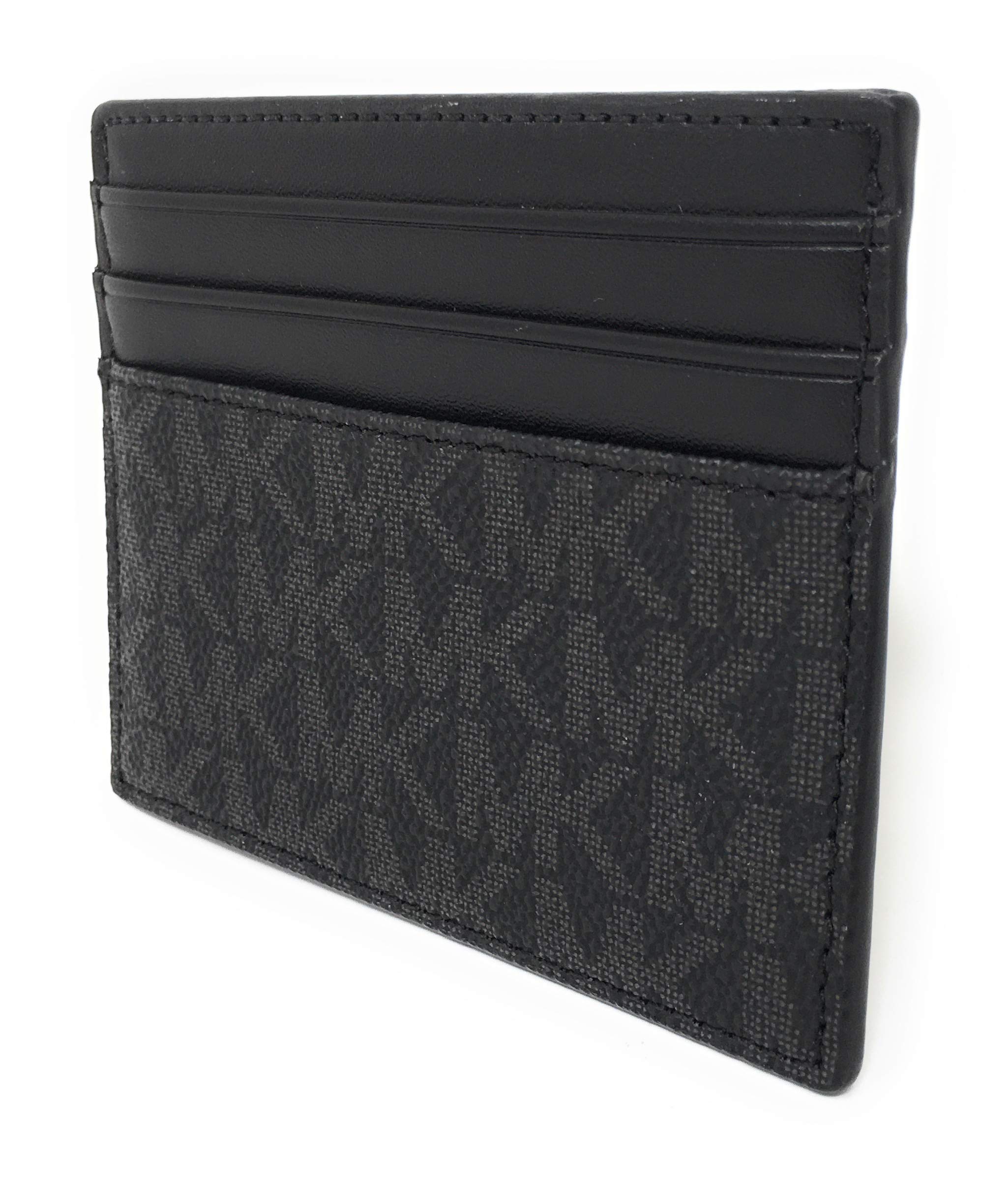 Michael Kors Men's Cooper Tall Leather Card Case Wallet slim(Black)