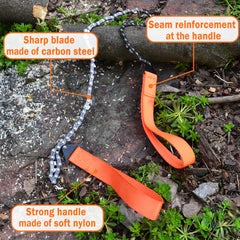 Msyuusr Pocket Chainsaw 25.6 Inch Survival Saw with Handles, Pocket Rope Saw Portable Folding Hand Chain Saw with Bag for Outdoor Survival Camping Hunting Tree Cutting Emergency Tools