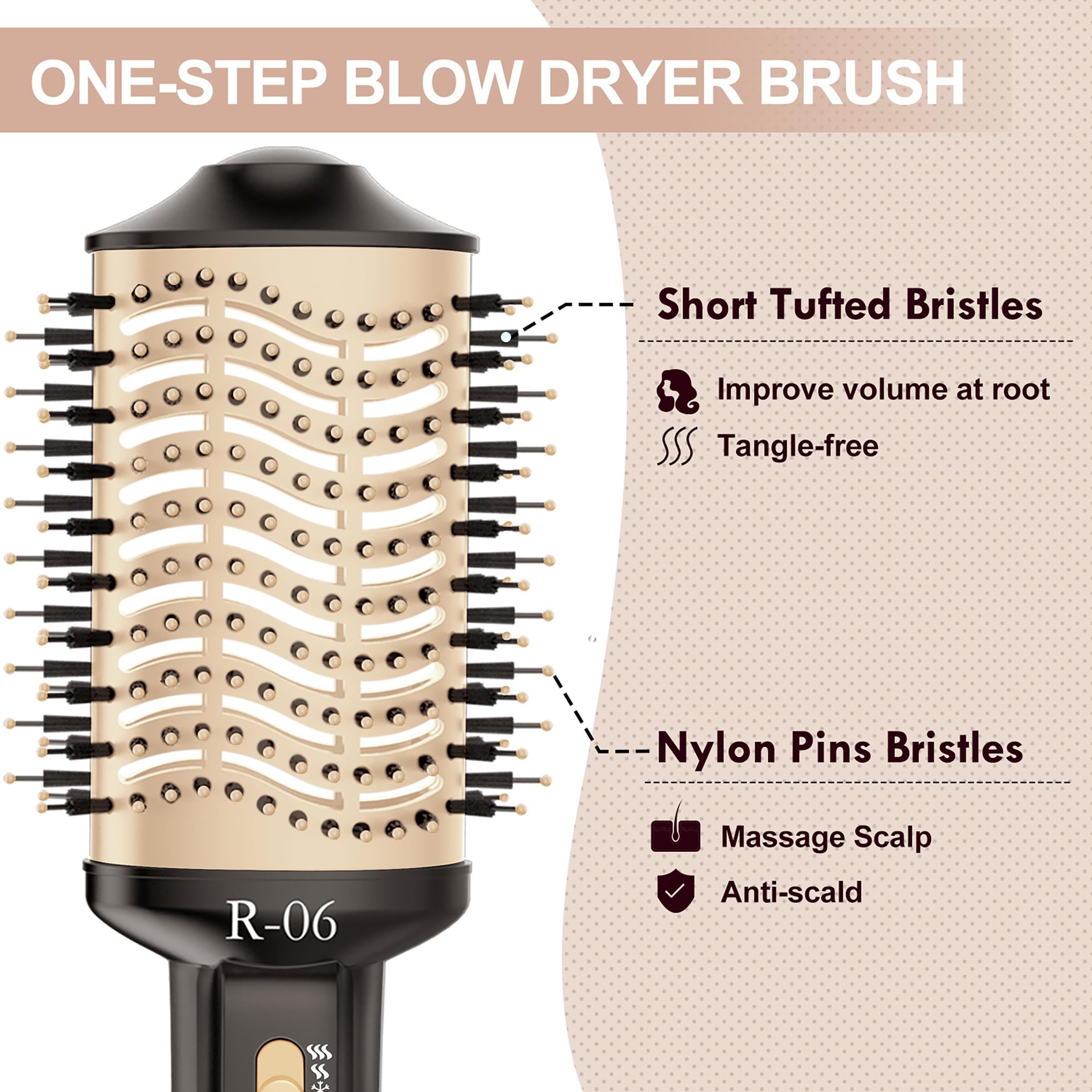 Lopeie Hair Dryer Brush Blow Dryer Brush in One, 4 in 1 Hair Dryer and Styler Volumizer with Oval Barrel, Professional Salon Hot Air Brush for All Hair Types