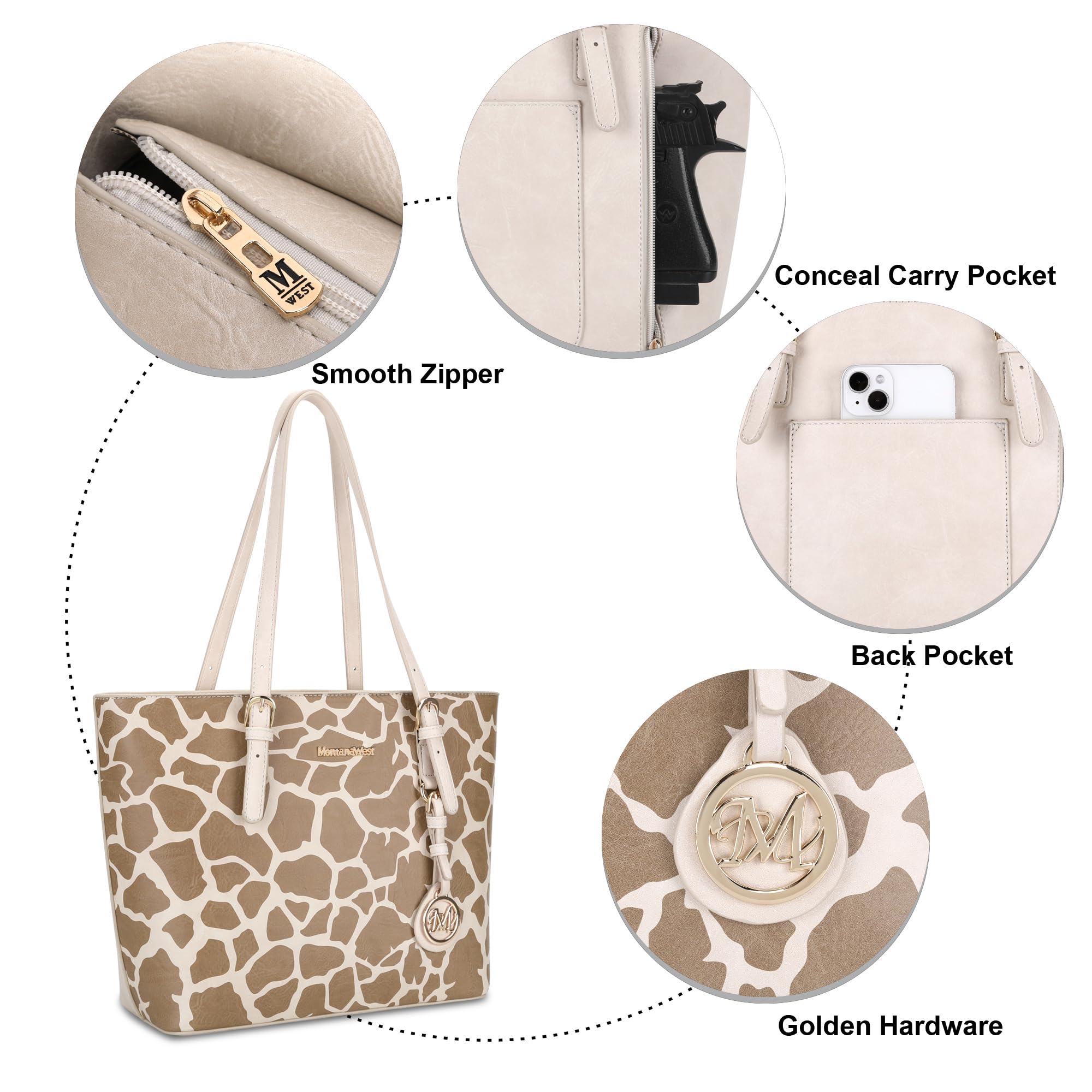 Montana West bags for women 3pcs women's shoulder handbags purse sets for women Leopard Print gifts western satchel bags carteras para mujer leather tote designer handbags MWC3-G055GFF