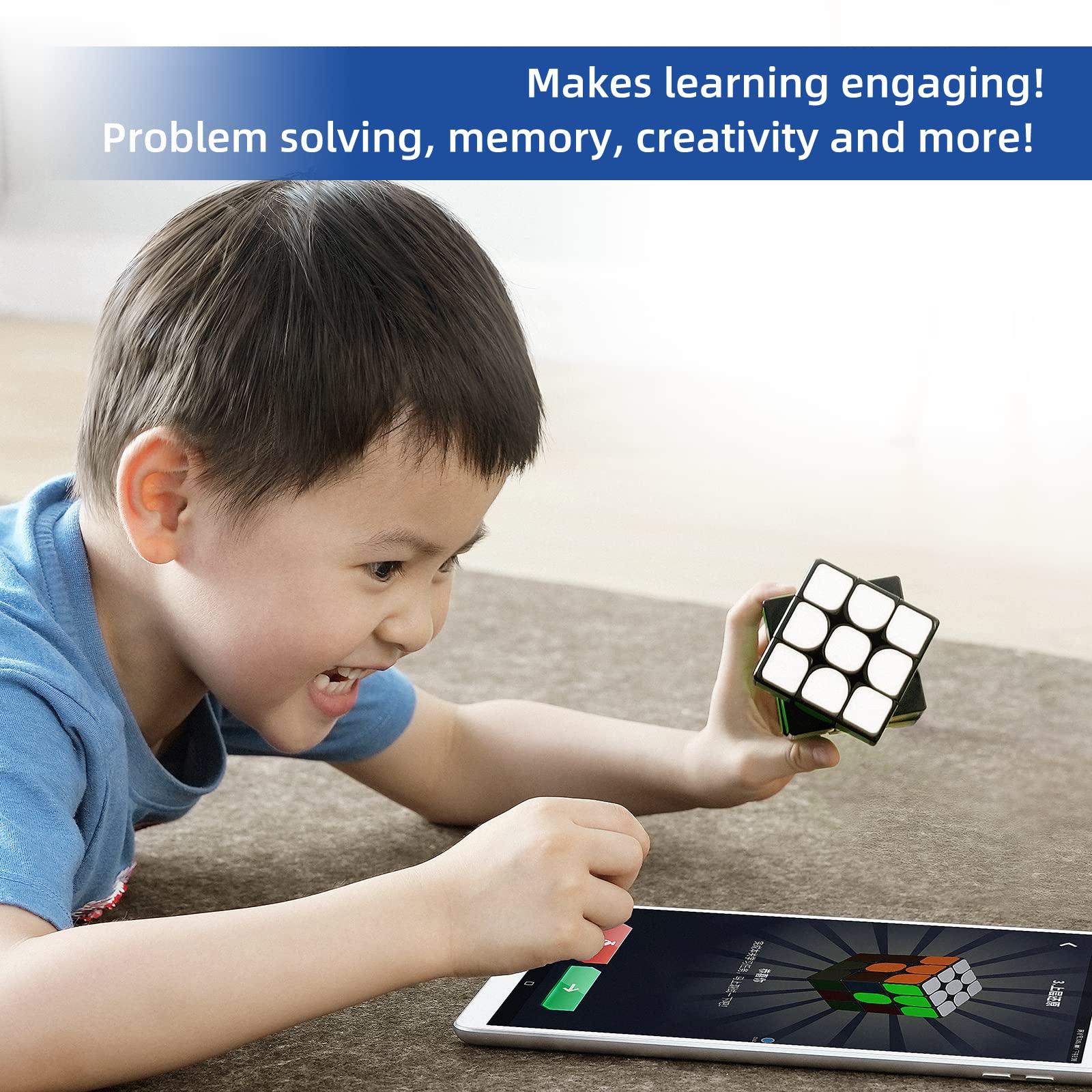 GiiKER Electronic Bluetooth Speed Cube i3s, Real-time Connected STEM Smart Cube 3x3 for All Ages, Companion App Support Online Battle with Cubers Across The Globe, with Exclusive Charger