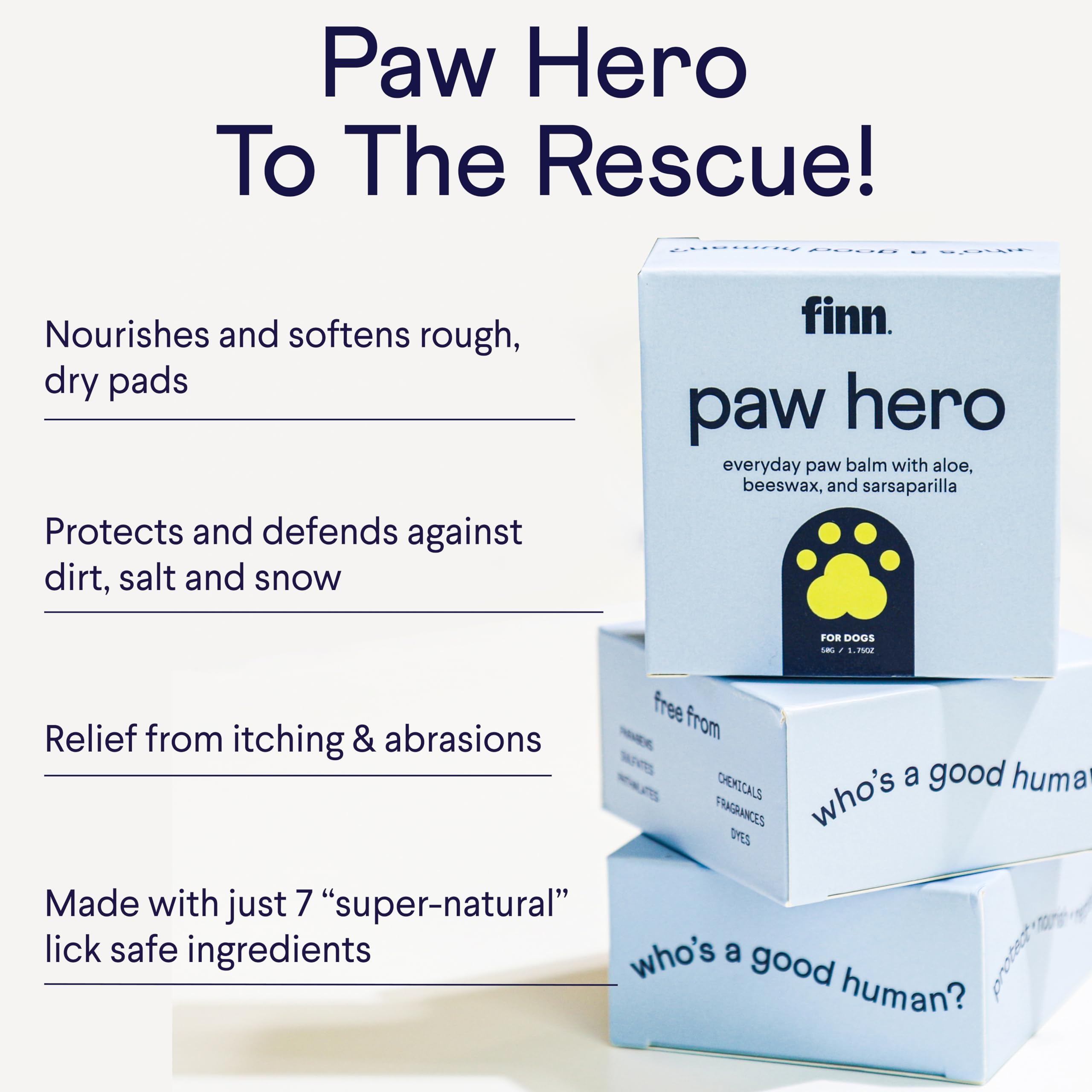 Finn Paw Hero | Revitalizing Natural Dog Paw Balm | Protect, Nourish & Repair Paws from Pavement, Dryness, & Spring Adventures - 1.75 oz