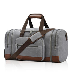 Litvyak Duffle Bag for Travel,Carry on Bag Travel Bags for Men Canvas Duffel Bag Overnight Weekend Gym Bag Carry On Luggage Bags Grey