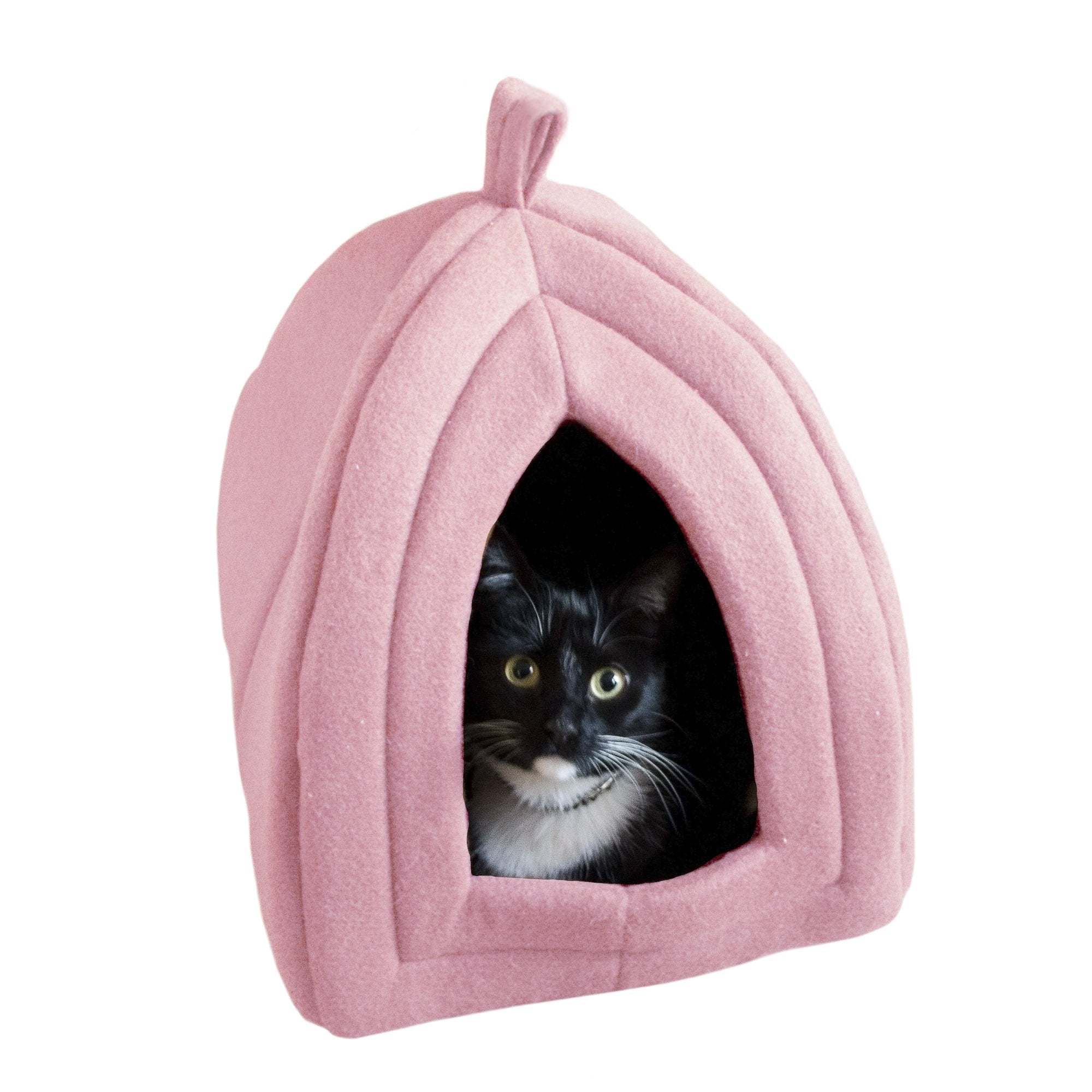 Cat House - Indoor Bed with Removable Foam Cushion - Pet Tent for Puppies, Rabbits, Guinea Pigs, Hedgehogs, and Other Small Animals by PETMAKER (Pink)