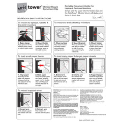 Note Tower Monitor Document Paper Holder for Typing - Sticky Note Organizer - Mounts to Laptops & Desktop Monitors, Reduces Eye and Neck Strain - Black