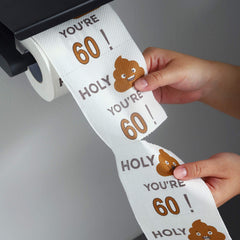 Happy 60th Birthday Gifts for Women and Men - 3-Ply Funny Toilet Paper Roll, Birthday Decorations for Him, Her, Novelty, Gag Funny Gift