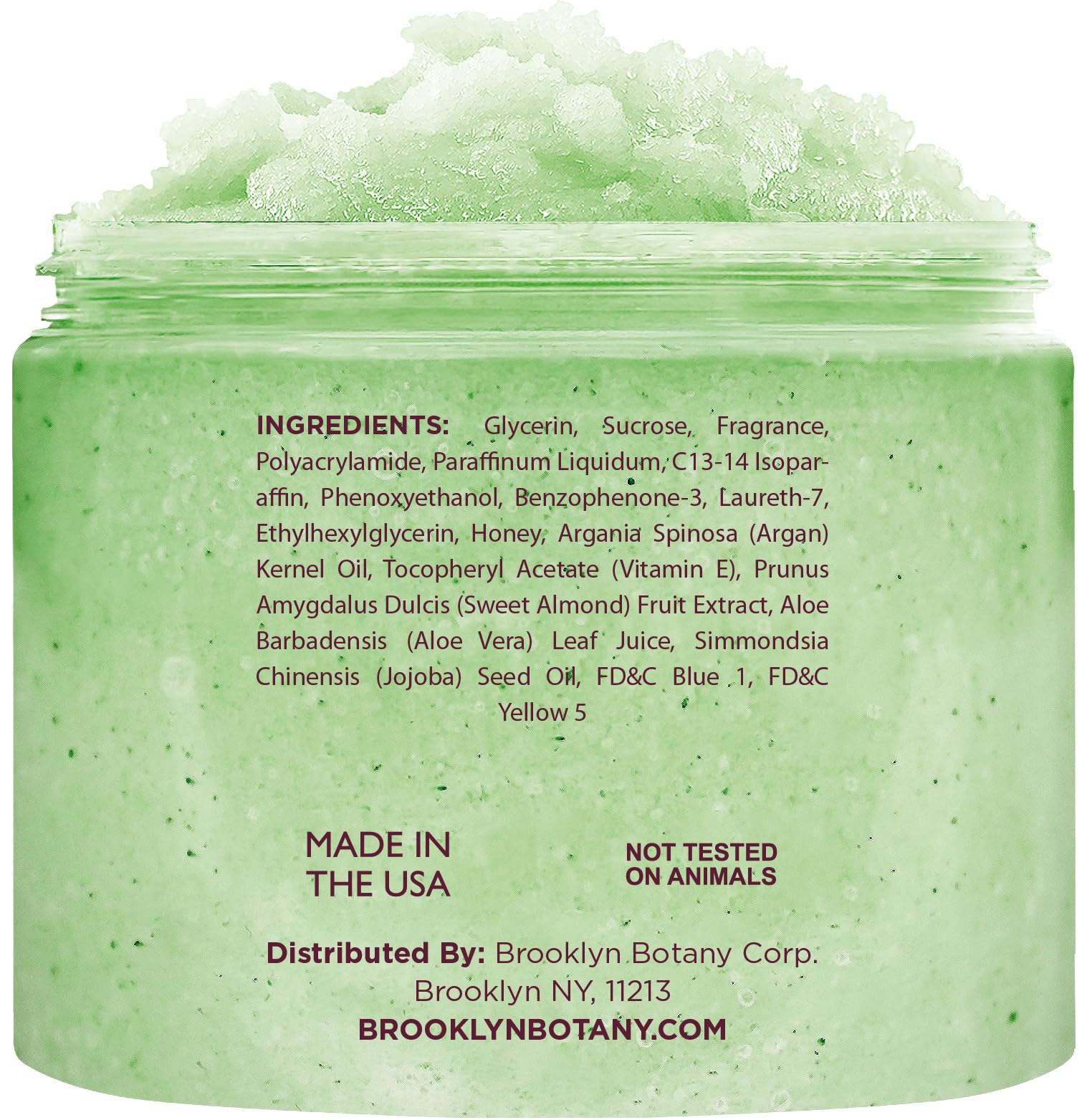 Brooklyn Botany Green Tea Honey Sugar Scrub for Body 20 oz – Deeply Hydrating and Gently Exfoliating Body Scrub for Women and Men – Moisturizing and Nourishing the Skin