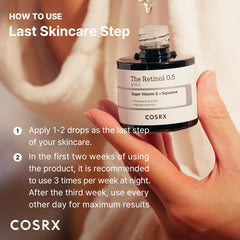 COSRX Retinol 0.5 Oil, Anti-aging Serum with 0.5% Retinoid Treatment for Face, Reduce Wrinkles, Fine Lines, & Signs of Aging, Gentle Skincare for Day & Night, Not Tested on Animals, Korean Skincare