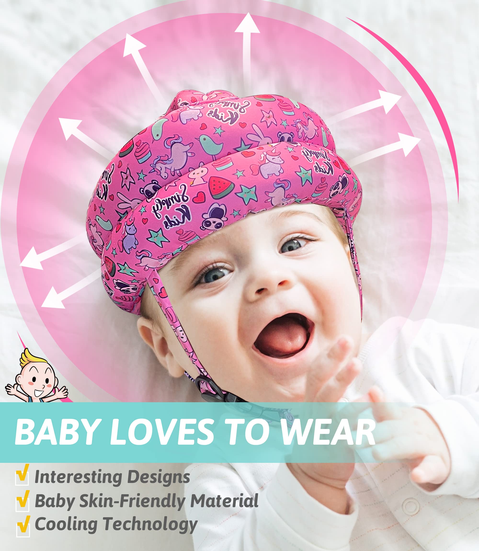 Baby Helmet for Crawling Walking Baby Head Protector - 1-2 Years Old, 6-12 Months