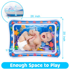 Tummy Time Water Mat 丨Water Play Mat for Babies Inflatable Tummy Time Water Play Mat for Infants and Toddlers 3 to 12 Months Promote Development Toys Cute Baby