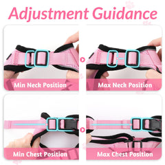 rabbitgoo Cat Harness and Leash for Walking, Escape Proof Soft Adjustable Vest Harnesses for Cats, Easy Control Breathable Reflective Strips Jacket, Pink, S