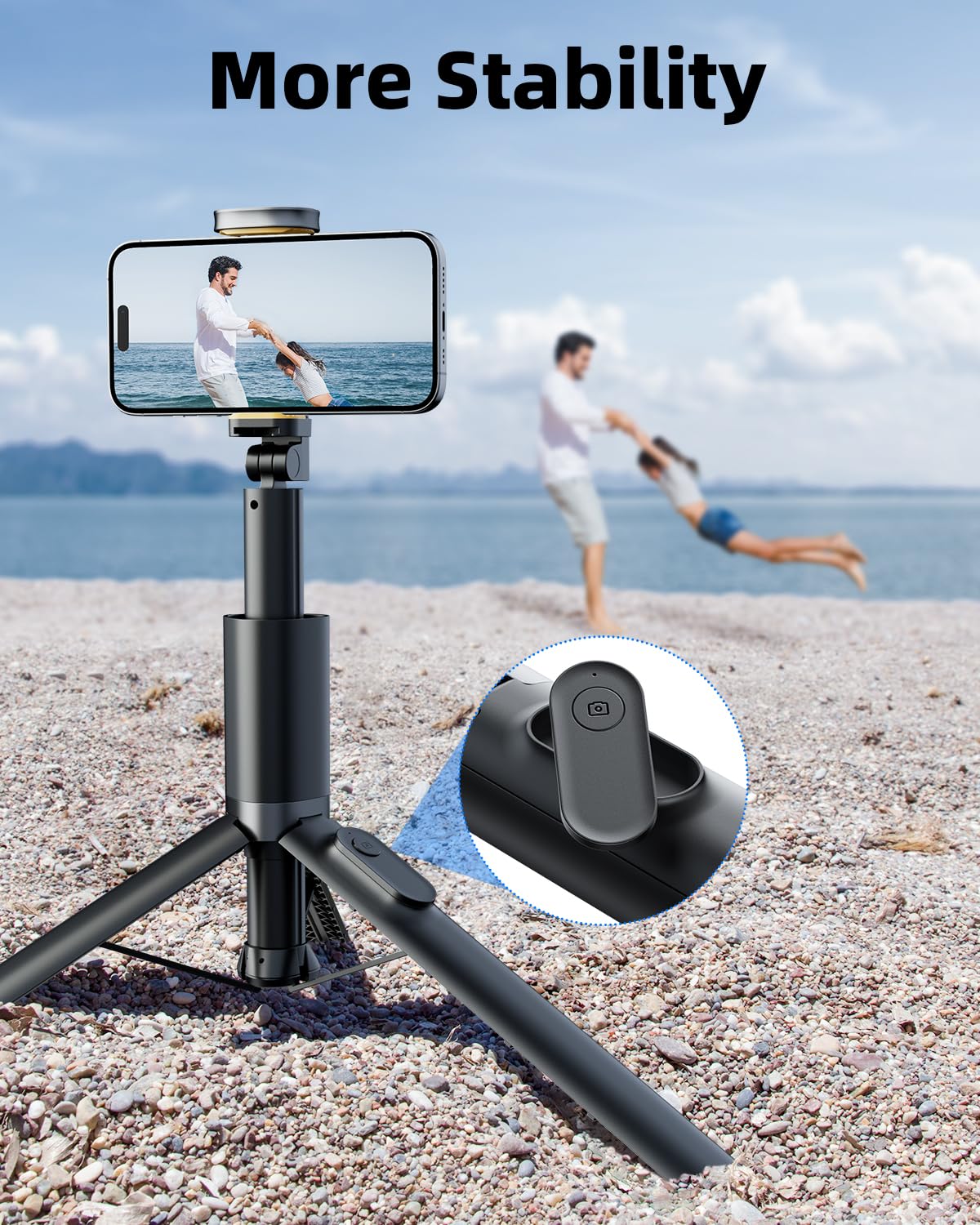 Phone Tripod, TODI 63" Portable Selfie Stick Tripod with Remote & iPhone Tripod Stand for Video Recording, Travel Tripod for iPhone, Cell Phone Tripod Compatible with iPhone 15/14/13 Pro Max/Android
