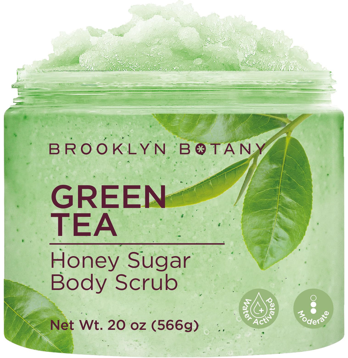 Brooklyn Botany Green Tea Honey Sugar Scrub for Body 20 oz – Deeply Hydrating and Gently Exfoliating Body Scrub for Women and Men – Moisturizing and Nourishing the Skin