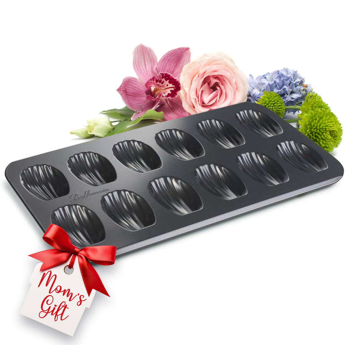 Bellemain Madeleine Pan | 12-Well Madeleine Mold Makes 12 Madeleine Cookies | Nonstick Tea Cake Pan for Madeleines, Cakelet Pan | Warp-Resistant Carbon Steel Madeline Pans (2-Pack)