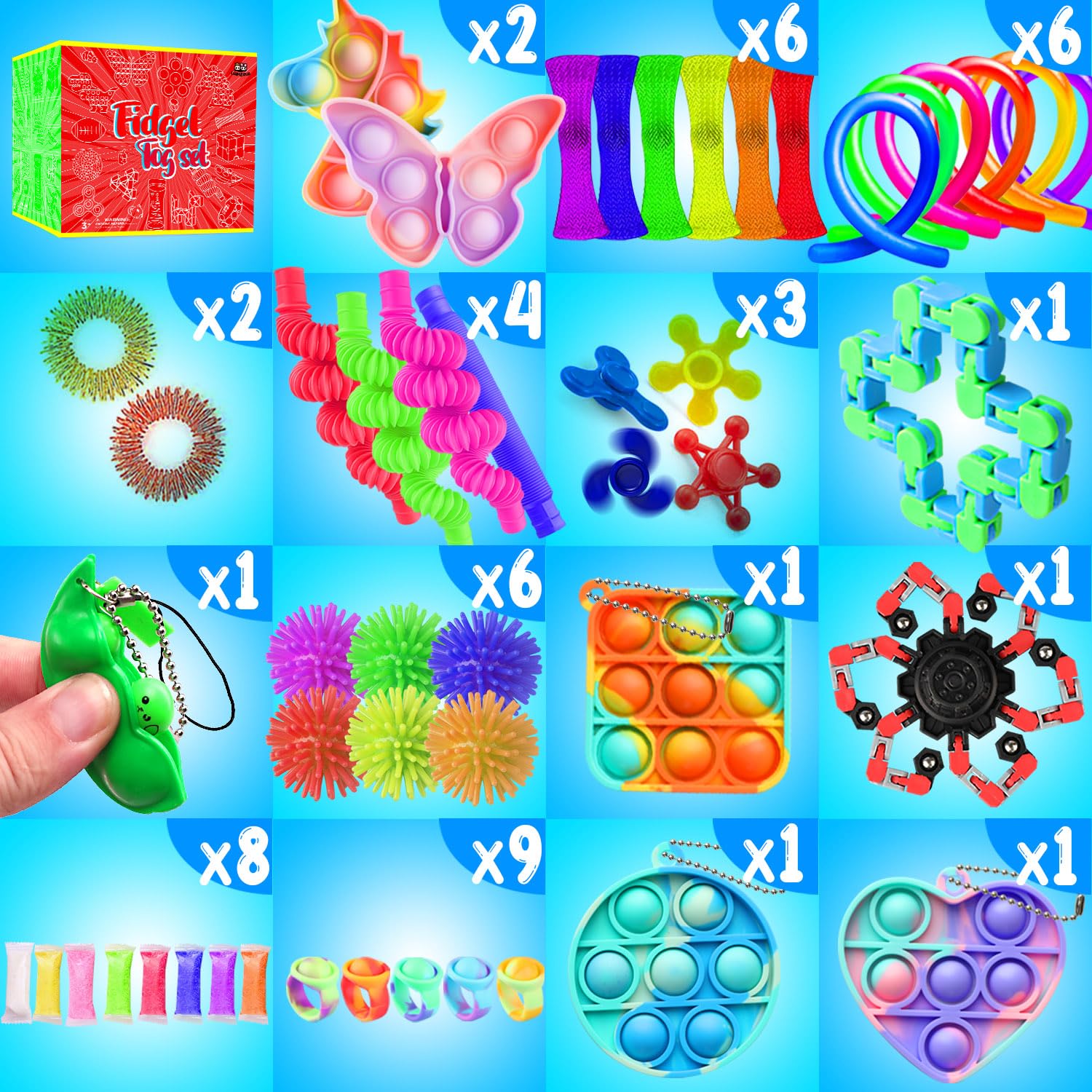 Fidget Toys Set, 80 Pack Sensory Toys Party Favors Kids Autism Autistic Children, Classroom Treasure Box Chest Prizes Pinata Stuffer Gifts Small Mini Bulk Toy Carnival ADHD