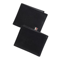 Tommy Hilfiger Men’s RFID Slim Bifold Wallet, Black Enamel Flag, One Size