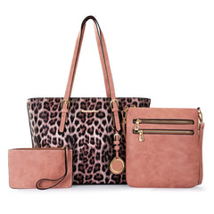 Montana West purses for women purse 3pcs women's purses and wallet set big medium crossbody pink purse Leopard Print gifts western satchel bags leather tote designer handbags hot pink MWC3-G055PK