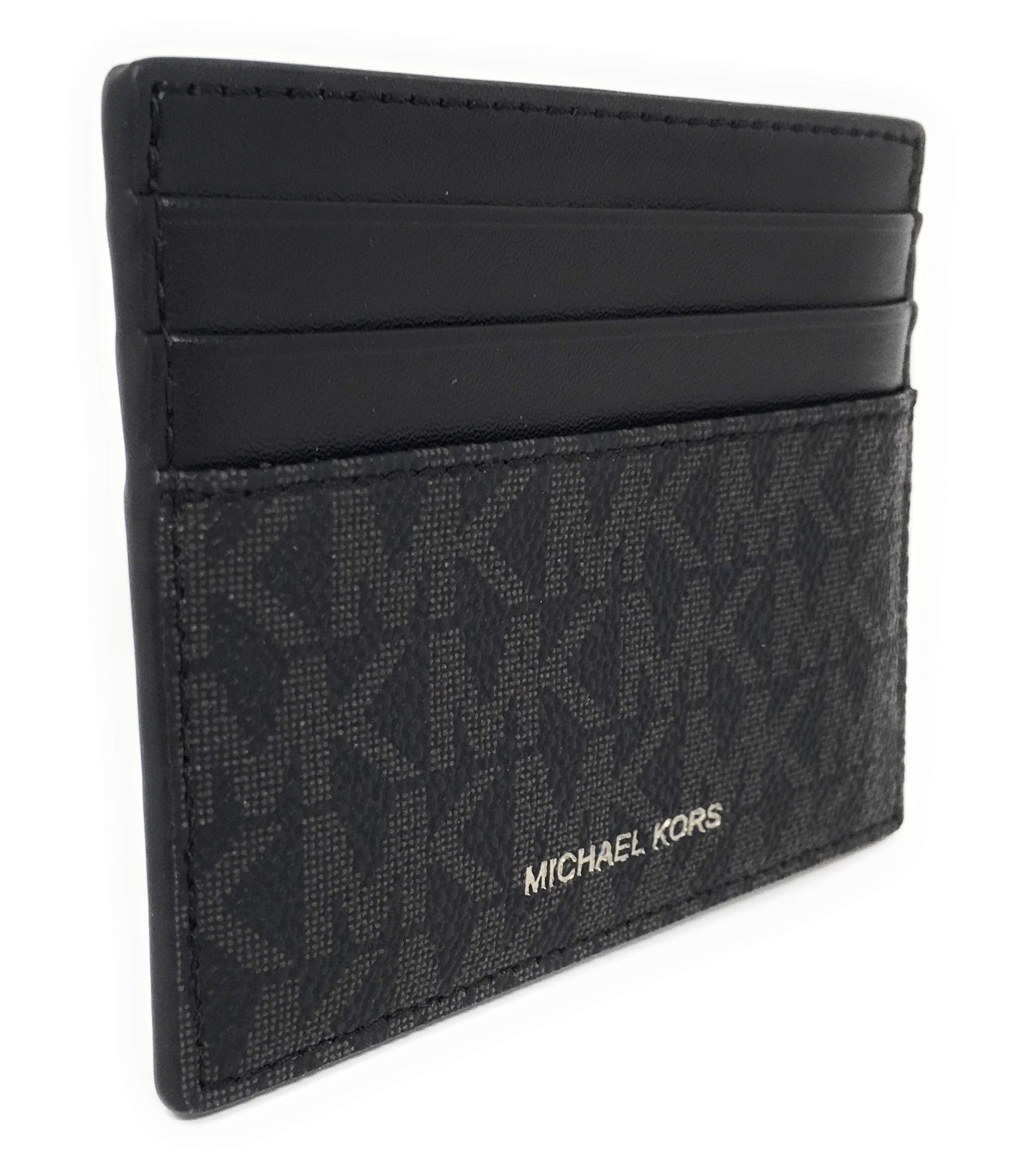 Michael Kors Men's Cooper Tall Leather Card Case Wallet slim(Black)