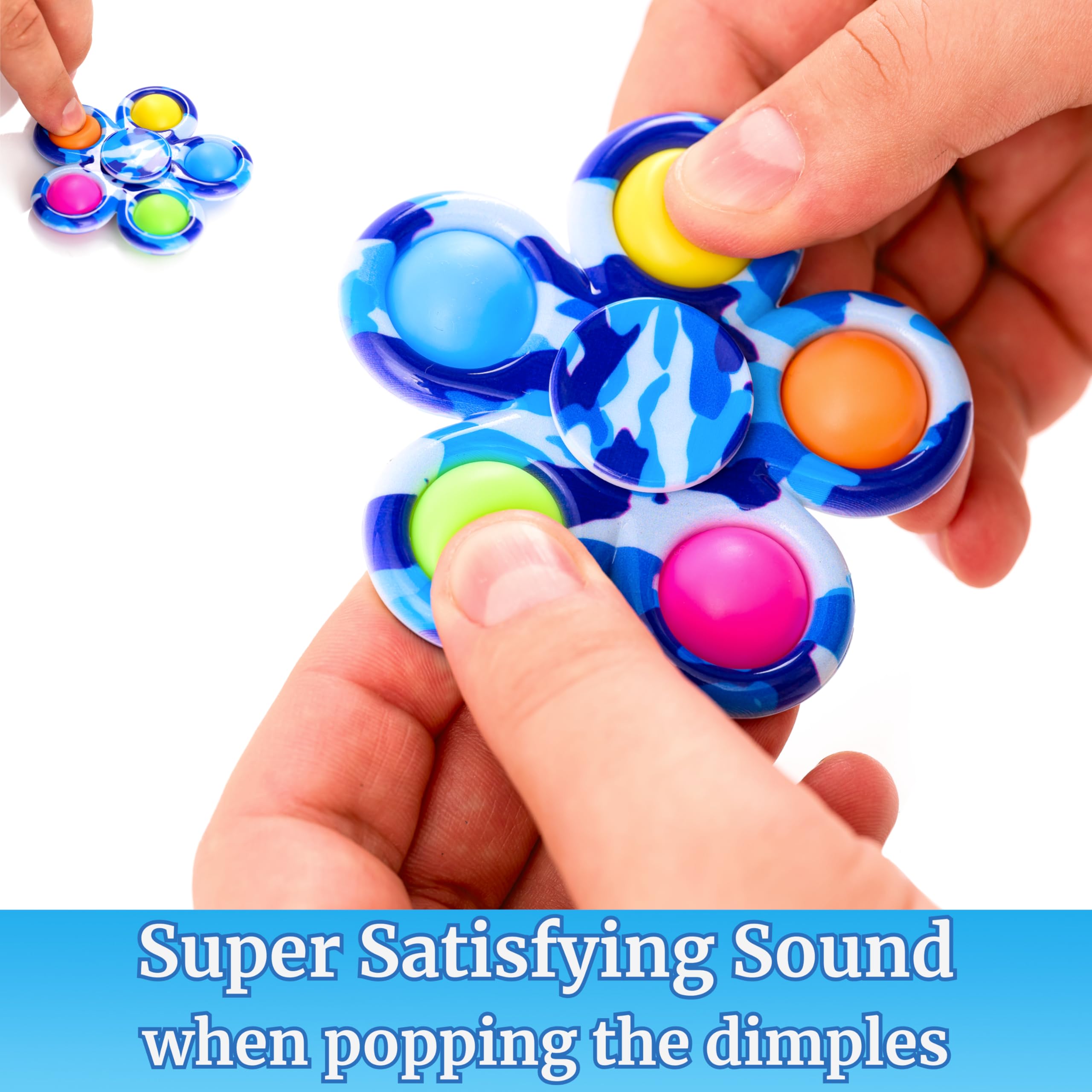 Nutty Toys Fidget Spinner Dimple Popper Sensory Toy - Top Stress & Anxiety Relief Gifts 2024, Unique Kids & Adults Easter Basket Stuffers Idea, Best Teenage Girl, Teen Boy, Toddler & Tween Present