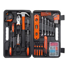 CARTMAN Tool Set General Hand Tool Kit with Plastic Toolbox Storage Case Automotive Wrench Sets Orange