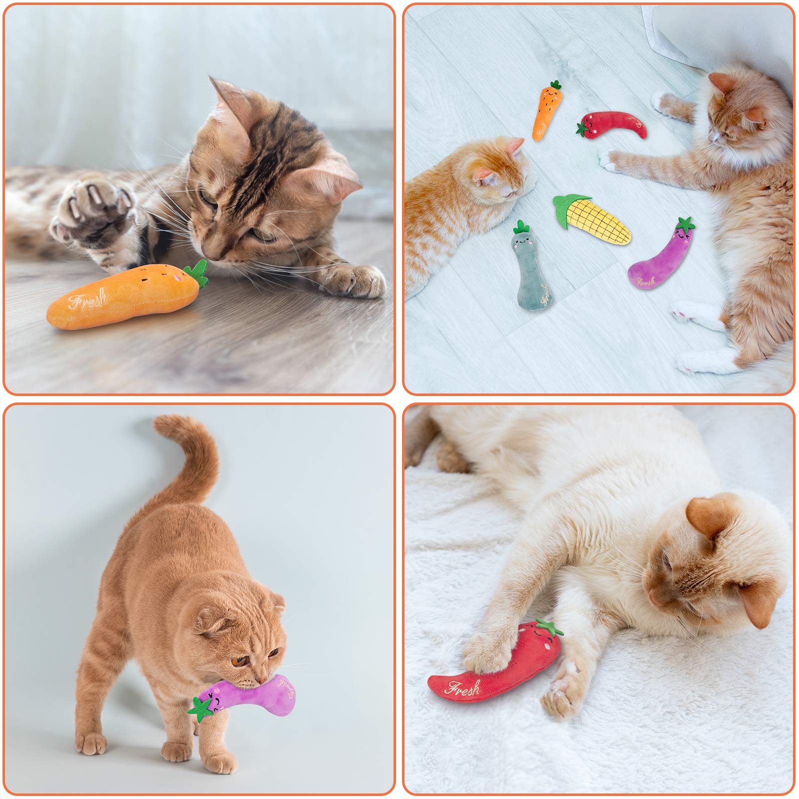 ETEKYER Catnip Toys, Cat Toys, Catnip Toys for Cats, Cat Toys with Catnip, Cat Toys for Indoor Cats, Interactive Cat Toy, Cat Chew Toy, Cat Pillow Toys, Cat Toys for Kittens Kitty