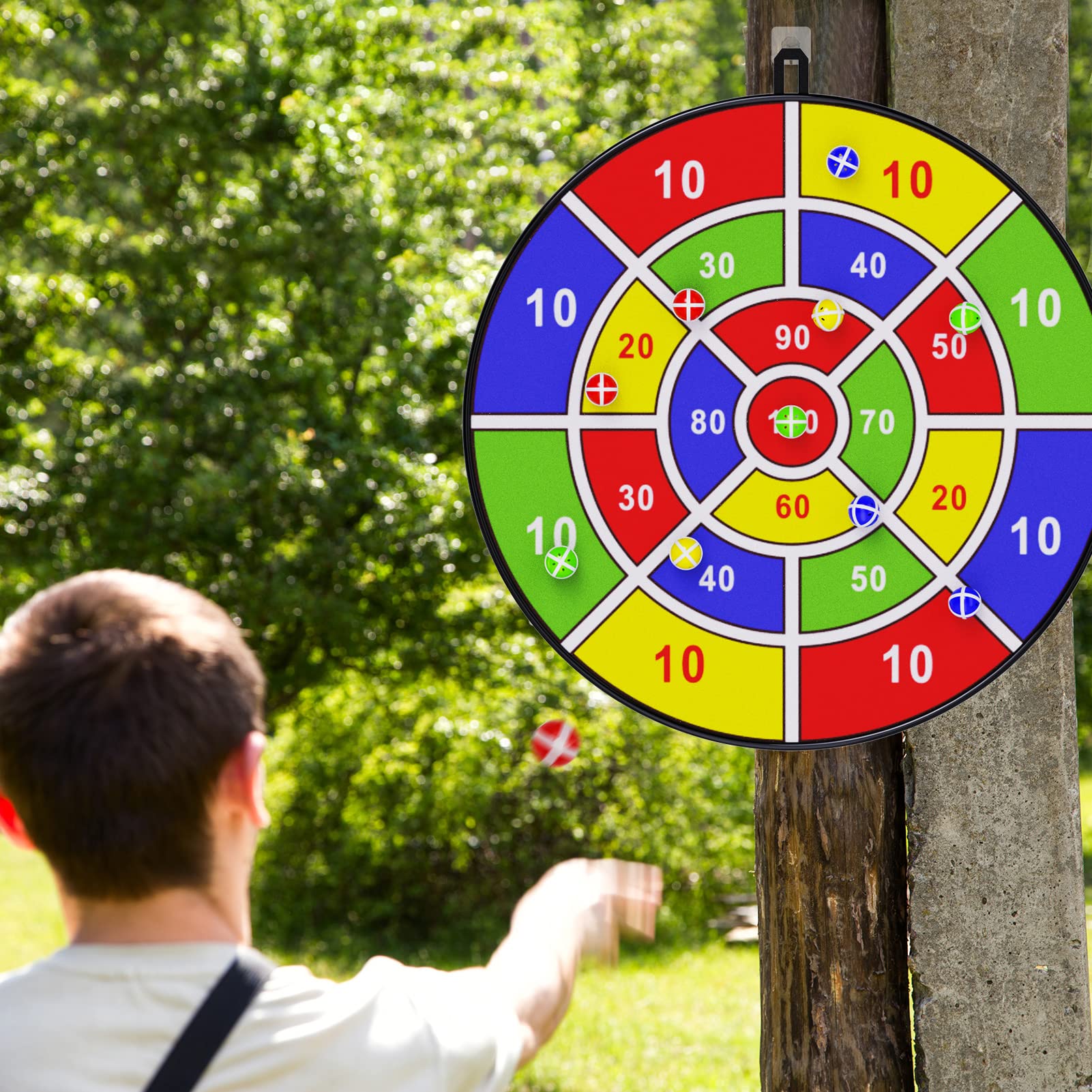 29" Large Dart Board for Kids, BooTaa Kids Dart Board with 12 Sticky Balls, Boys Toys, Indoor/Sport Outdoor Fun Party Play Game Toys, Birthday Gifts for 3 4 5 6 7 8 9 10 11 12 Year Old Boys Girls