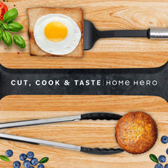Home Hero 25 Pcs Silicone Spatula Kitchen Utensils Set - Stainless Steel & Nylon Cooking Utensils Set - BPA Free Spatulas Silicone Heat Resistant Kitchen Gadgets Kitchen Essentials (Black)