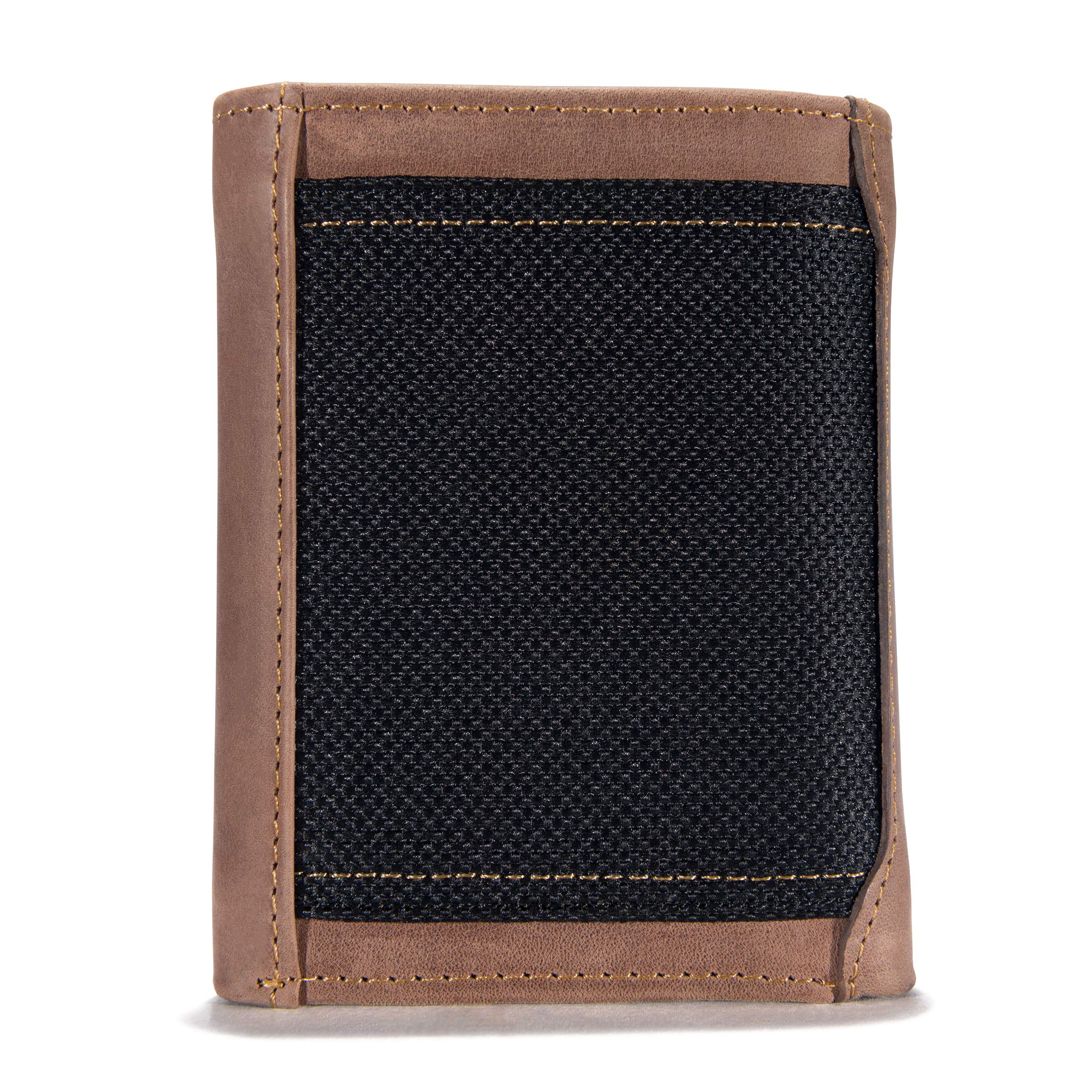 Carhartt Men's Rugged Leather Triple Stitch Wallet, Brown, One Size