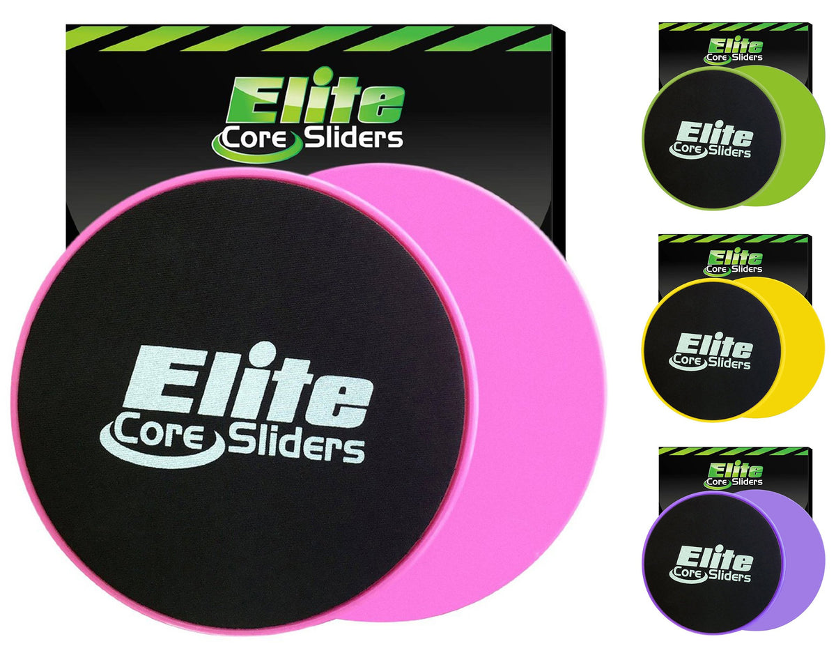 Elite Sportz Exercise Sliders are Double Sided and Work Smoothly on Any Surface. Wide Variety of Low Impact Exercise’s You Can Do. Full Body Workout, Compact for Travel or Home - Pink