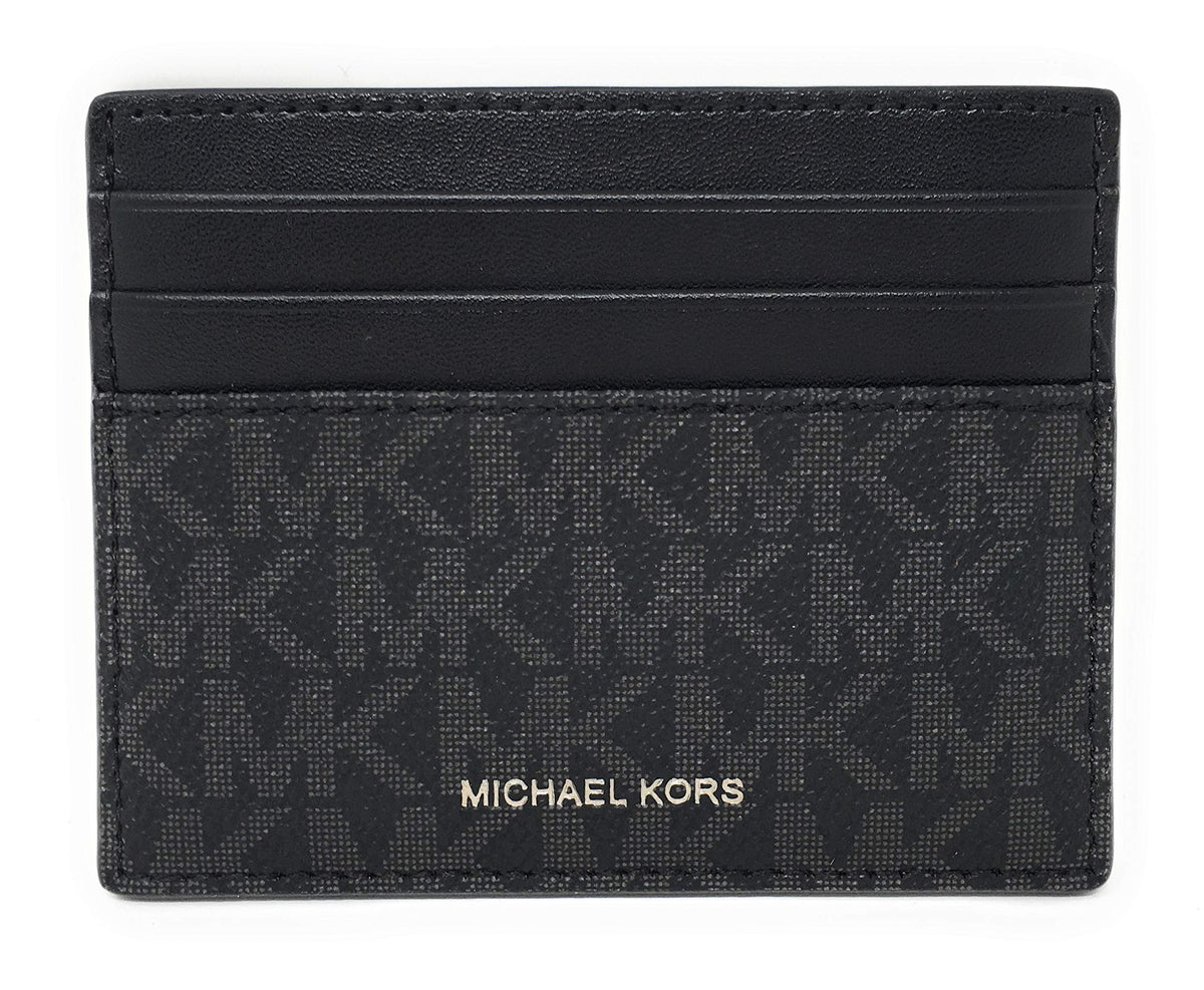 Michael Kors Men's Cooper Tall Leather Card Case Wallet slim(Black)