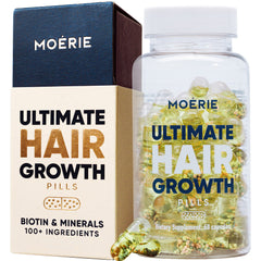 Moerie Hair Growth Supplement - Hair Supplements for Hair Growth Women - Hair Growth Supplements Women with Hair Vitamins for Thicker Hair Growth, 60 Pills, 1 Month Supply