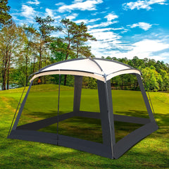 GREGIN Screen House Room 11x11 Ft Mesh Net Tent Canopy Shelter Gazebo, Easy Setup & Waterproof & Sunshade, Suitable for Camping Trip, Backyard, Beach, Picnic - Sand